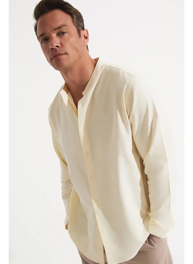 JUNE June Exclusive Men Long Sleeve Shirt Light Yellow
