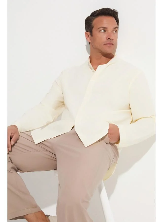 JUNE June Exclusive Men Long Sleeve Shirt Light Yellow