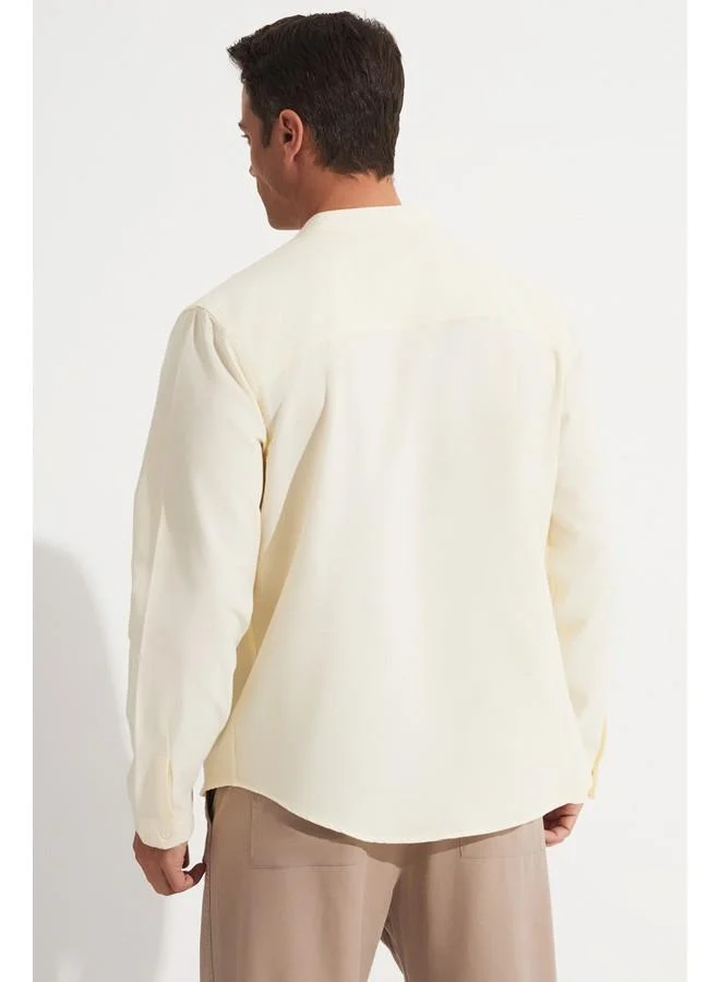 JUNE June Exclusive Men Long Sleeve Shirt Light Yellow