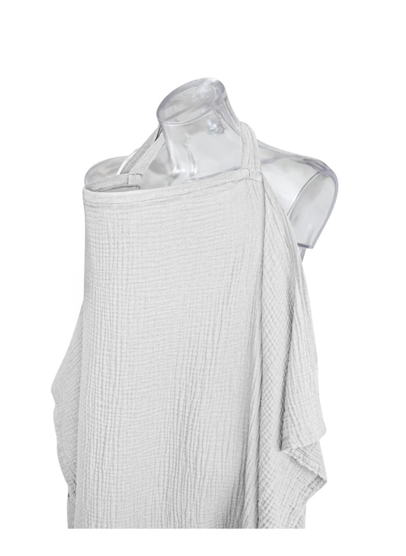 MIXDE Muslin Nursing Cover for Baby Breastfeeding Breathable 100% Cotton Breastfeeding Cover with Rigid Hoop for Mother Nursing Apron Multi-use Carseat Canopy  - Image 2