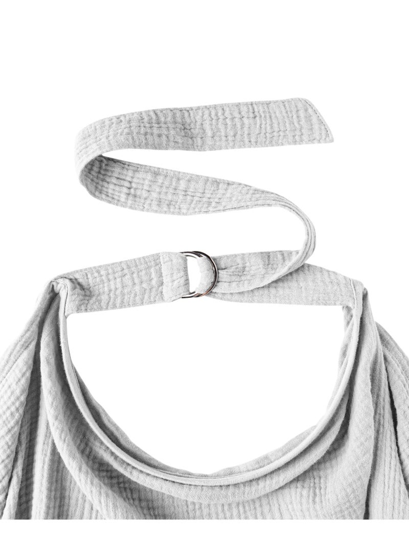 MIXDE Muslin Nursing Cover for Baby Breastfeeding Breathable 100% Cotton Breastfeeding Cover with Rigid Hoop for Mother Nursing Apron Multi-use Carseat Canopy  - Image 5