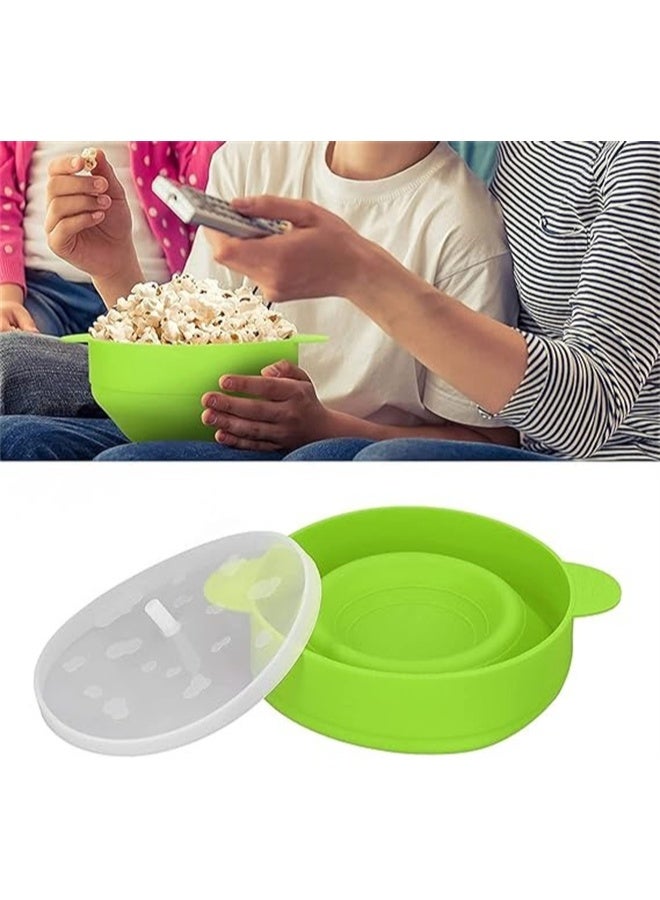 هومستر ميكروويف سيليكون بوبكورن صانع, بوبكورن بوبكورن مع الغطاء والمقبضات, وعاء قابل للطي بحجم كبير, غسالة صحون BPA الحرة, آمنة ودرجة حرارة عالية, المقاومة للمنزل, الحزب, فيلم, أخضر - Image 5