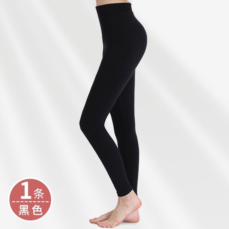 Langsha long pants women''s cotton spring and autumn thin inside and outside wear single slim bottoming pants cropped solid color warm pants - Image 1