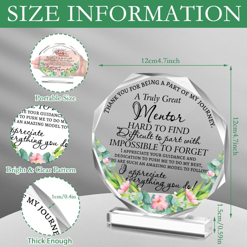 Yinder Acrylic Keepsake Signage (Beautiful Style)  4.72 x 4.72 x 0.39 inches  for Women Leaders  Colleagues  Teachers  Friends  CNA Week  Office  Home  Durable  Clear Printing - Image 2