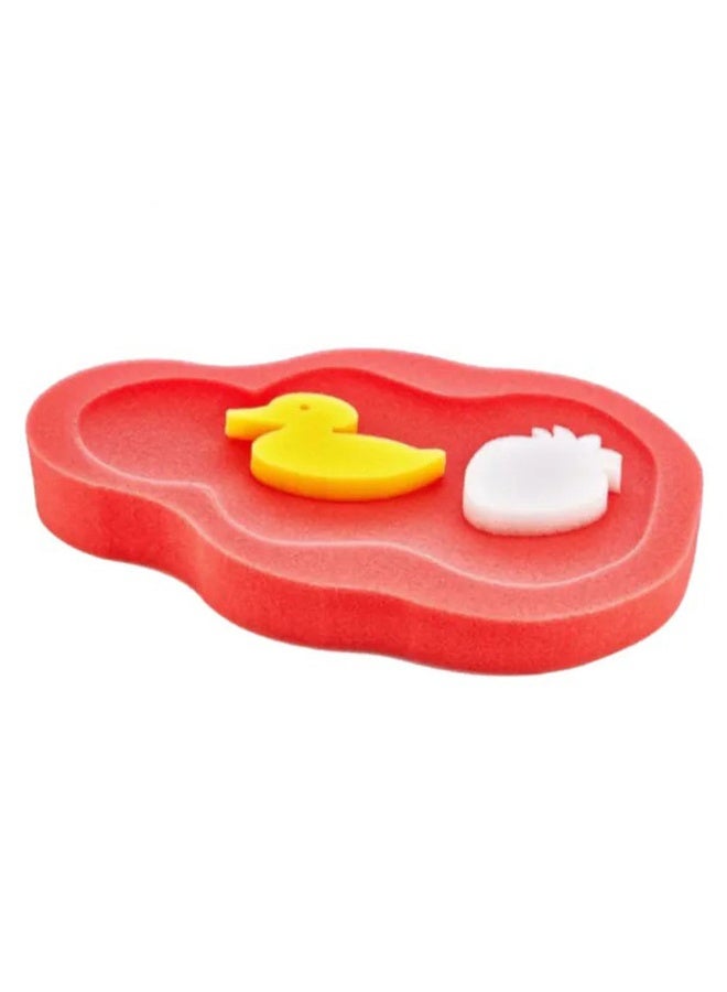 BabyJem Baby Bath Sponge For 0 To 1 Year Infant, Color - Coral