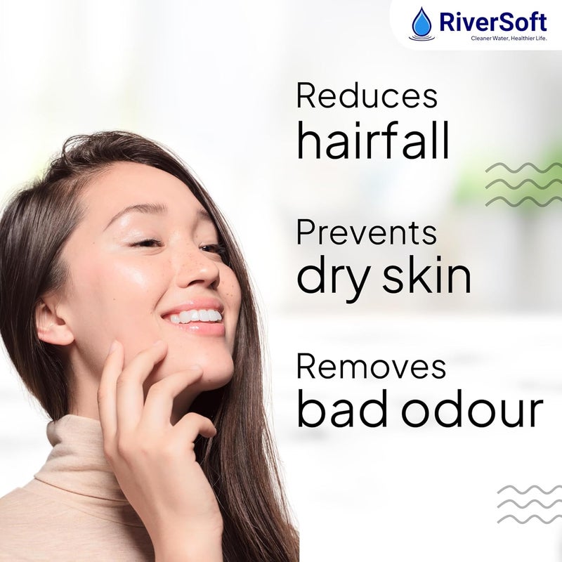 RiverSoft Bliss-15-Black shower and tap filter for high hardness |Water softener for bathroom | Hard water filter (Pack of 1, Black) - Image 4