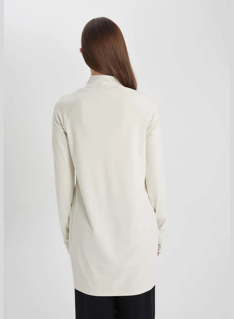 DeFacto Woman Stand Up Collar Knitted Long Sleeve T-Shirt