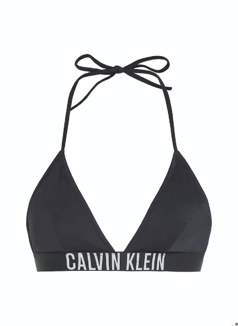 CALVIN KLEIN - Calvin Klein Women's Bikini Top - Triangle - Swimwear - Polyamide , Black - Image 1
