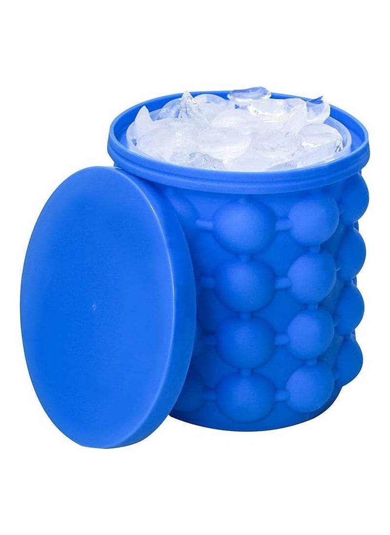 Generic - The Ultimate Ice Cube Maker Silicone Bucket With Lid Makes Small Size Nugget Ice Chips For Soft Drinks On Ice Cylinder Ice Trays Crushed Ice Cup Maker Mold - Image 1