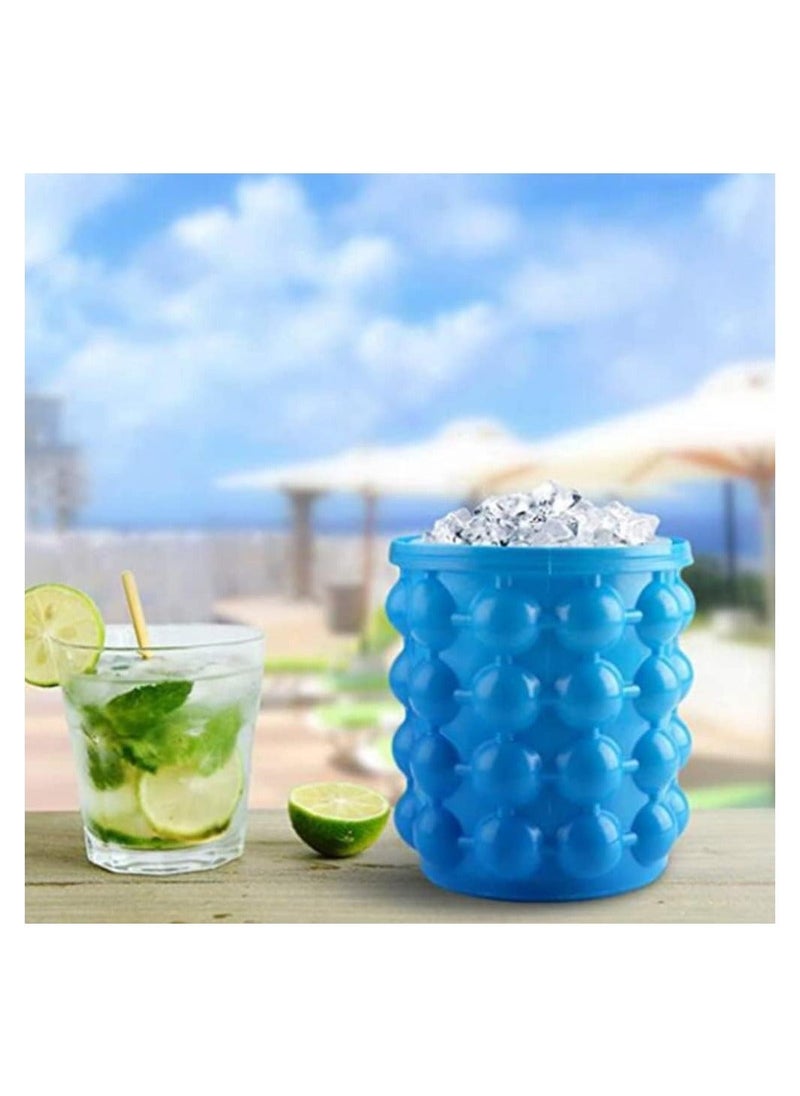 Generic - The Ultimate Ice Cube Maker Silicone Bucket With Lid Makes Small Size Nugget Ice Chips For Soft Drinks On Ice Cylinder Ice Trays Crushed Ice Cup Maker Mold - Image 1