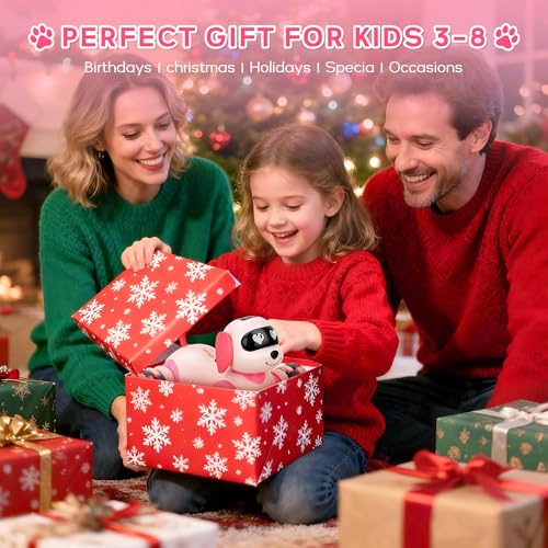 HuiJuKeJi Smart Interactive Robot Dog Toy Easy Programmable Remote Control Robotic Pet with Gesture Sensing 8WD 360 Stunts LED Eyes Dancing Music RC Cars Birthday Gift for Kids Ages 38 - Image 5