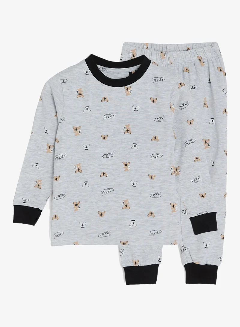 ريبلز مع نمشي Boys Pajama Set With Long Sleeves Tee & Bottom