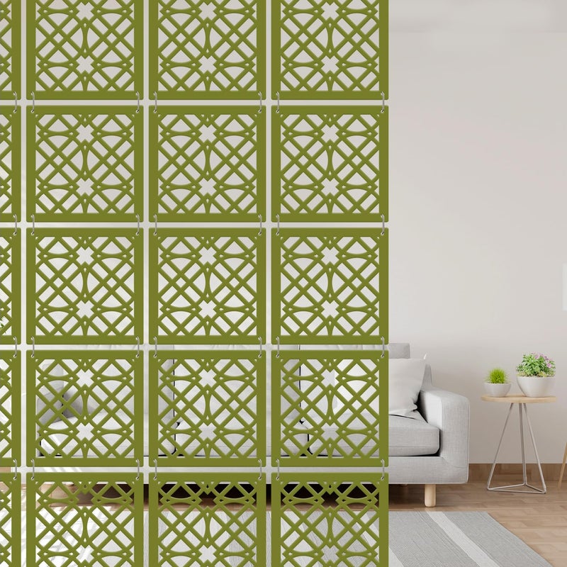 Olive Tree Olive Tree 12Pcs Hanging Room Divider Panel Modern Hanging Screen Partition for Home Decoration Living Room 115 x 115 12 PanelsOTD9091  - Image 2