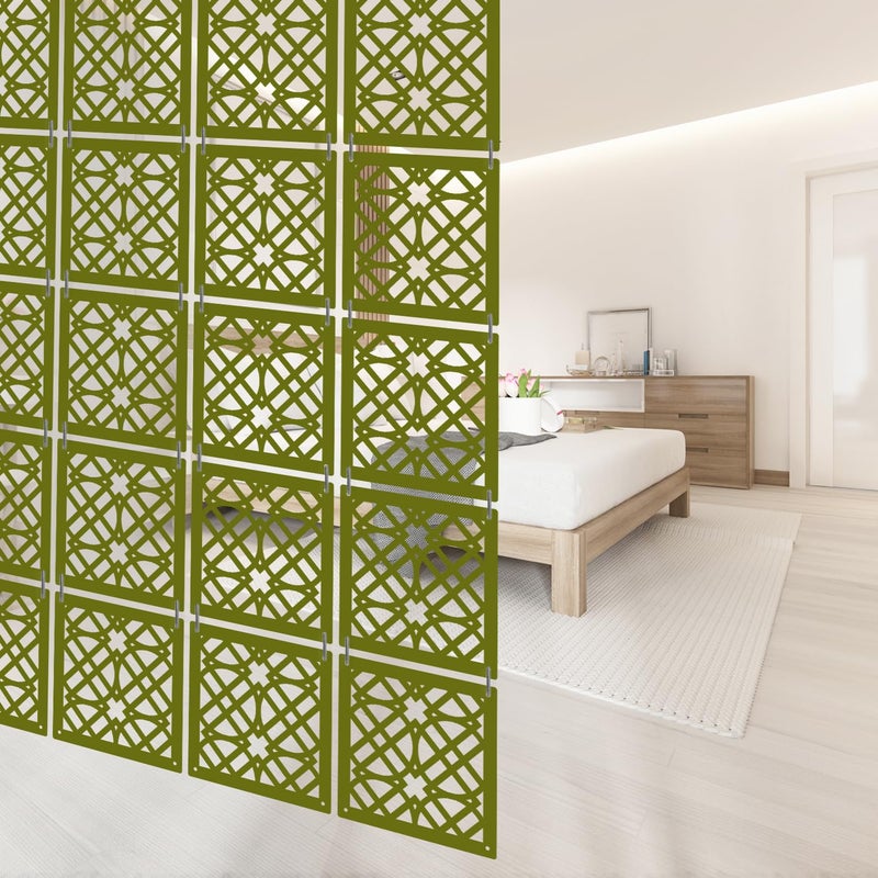 Olive Tree Olive Tree 12Pcs Hanging Room Divider Panel Modern Hanging Screen Partition for Home Decoration Living Room 115 x 115 12 PanelsOTD9091  - Image 1