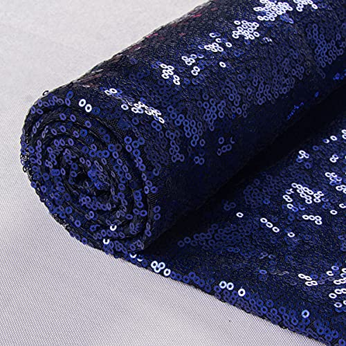 ShiDianYi 3 Feet 1 YardsSequin Fabric by The Yard Sequin Fabric Tablecloth Linen for Xmas Decor 1 Yard Navy Blue