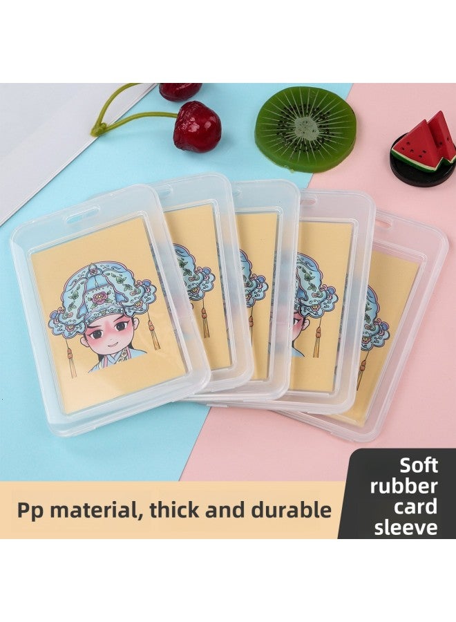 Large Student Card Case Lanyard Cute School Card Case Transparent Nucleic Acid QR Code Listing Rice Card Case-Colour:Small Vertical Version 5.4*8.5cm (card Holder + Default Blue Lanyard)  - Image 2