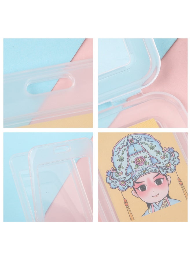Large Student Card Case Lanyard Cute School Card Case Transparent Nucleic Acid QR Code Listing Rice Card Case-Colour:Small Vertical Version 5.4*8.5cm (card Holder + Default Blue Lanyard)  - Image 3