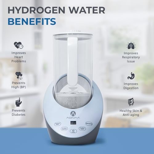 Adivaa Hydrogen Water Pitcher - BPA Free Rich Water Generator Electrolysis Jug with SPE/PEM Technology | Hydrogen Machine Ionizer, Balanced PH Levels and Filtered with Calcium Sulfite - Image 3