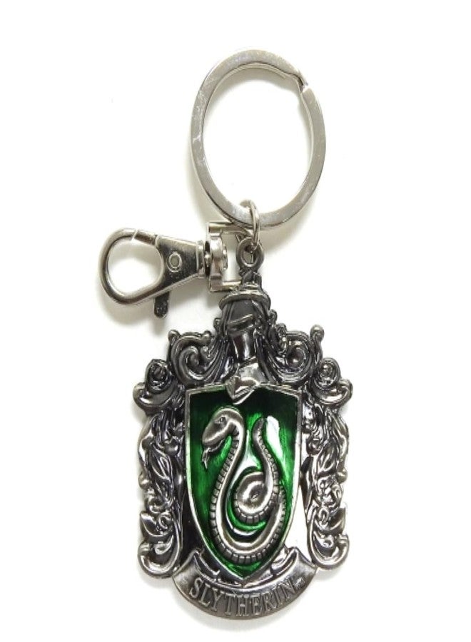 Monogram Harry Potter Slytherin School Crest Pewter Keychain - Image 1