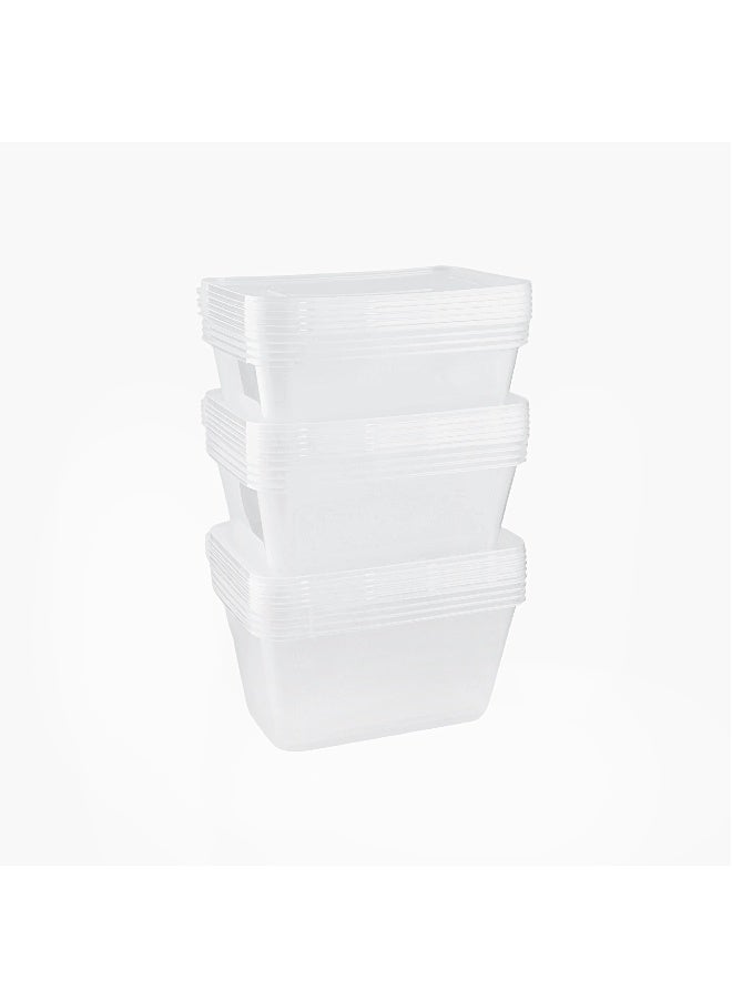 packwell مجموعة حاويات الطعام المستطيلة من باكويل للميكروويف، 500 مل، 750 مل، 1000 مل مع أغطية 15 قطعة 5 قطع لكل منها - Image 3