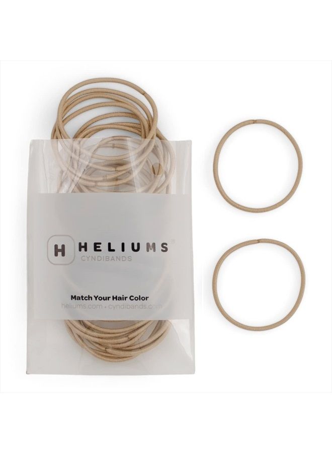 Heliums رباطات شعر رفيعة 2 مم بلون أشقر رملي، روابط شعر متطابقة اللون للشعر الناعم، حجم قياسي 1.75 بوصة - 40 قطعة - Image 1