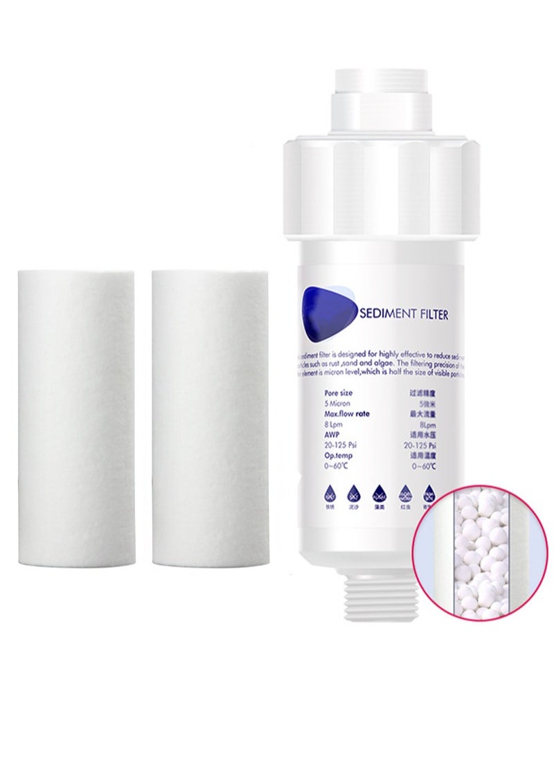 Aikanbo Integrated Household Pre-Filter PP Cotton Filter, Washing Machine, Water Heater, Shower Rain Flower Filter, Pre-Filter(Filter + 2 chlorine removal filters)  - Image 1