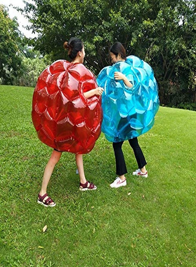 SUNSHINEMALL 2 Pack Inflatable Bumper Balls for Kids & Adults - Giant Zorb Balls (36" Red + Blue) - Image 2