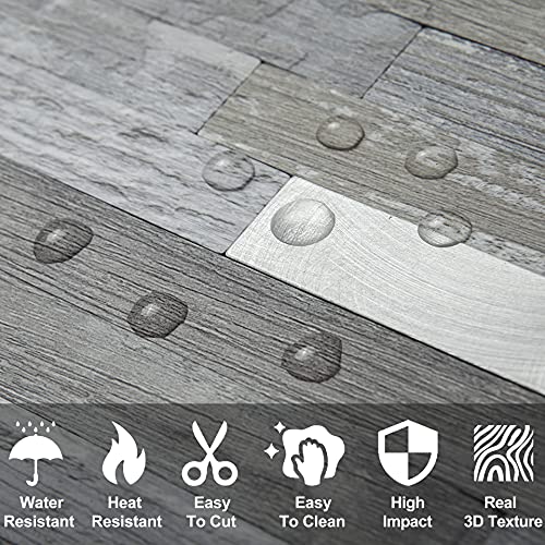 DICOFUN 10-Sheet Peel and Stick Backsplash Wall Tile, PVC Kitchen Backsplash Peel and Stick in Distressed Wood, 9.4 sq.ft - Image 3