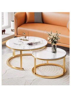 2-Piece Round Coffee Tables Nesting Table Set Circle Coffee Table with Storage Open Shelf for Living Room Modern Minimalist Style Furniture Side End Table - pzsku/ZE666124252522583B6A6Z/45/_/1740556028/c29d0f14-4773-442e-877f-71932addaf74