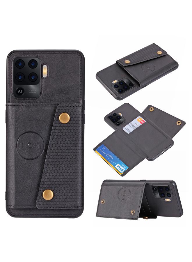 اس-توب جراب لهاتف OPPO A94 مصنوع من البولي يوريثان الحراري + جراب مغناطيسي مقاوم للصدمات مع فتحة للبطاقات وحامل - Image 1