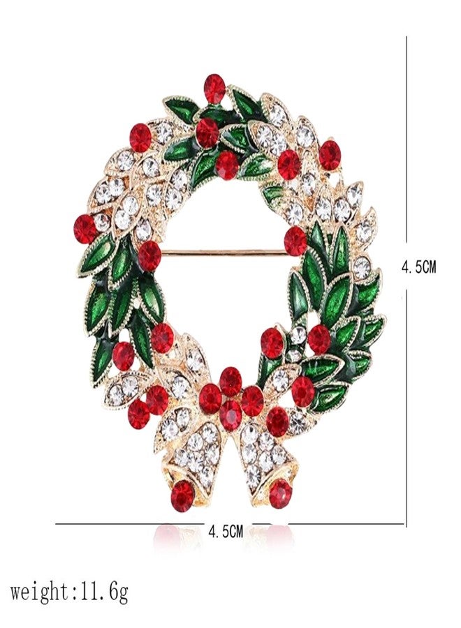 IS4U Vintage Christmas Brooch Sparkly Rhinestone Jingle Candy Moose Heart Brooch Garland Pearl Pin Inspired Crystal Christmas Tree Brooch Multi-colored Rhinestone Crystal Enamel Christmas Jewelry for Women (Garland) - Image 5