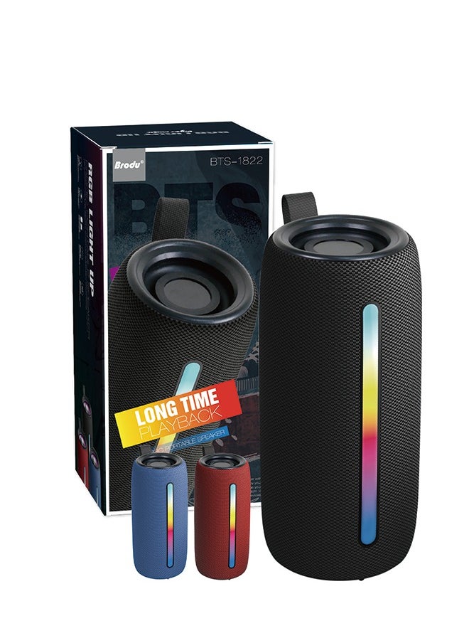 Brodu Portable Bluetooth Speaker, Wireless Waterproof Stereo with FM Radio/USB Charging/RGB Flash, Bass Boost, HD Sound for Outdoor, Travel, and Home Use Black  - Image 5