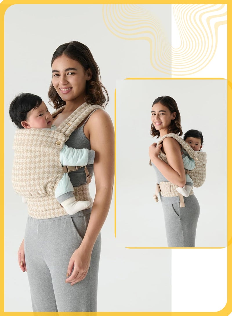 شي آند ليتل حاملة أطفال مريحة وناعمة وقابلة للتعديل مع 3 أوضاع حمل للأطفال حديثي الولادة وحتى الأطفال الصغار، مصنوعة من مزيج قطني قابل للتهوية - Image 4