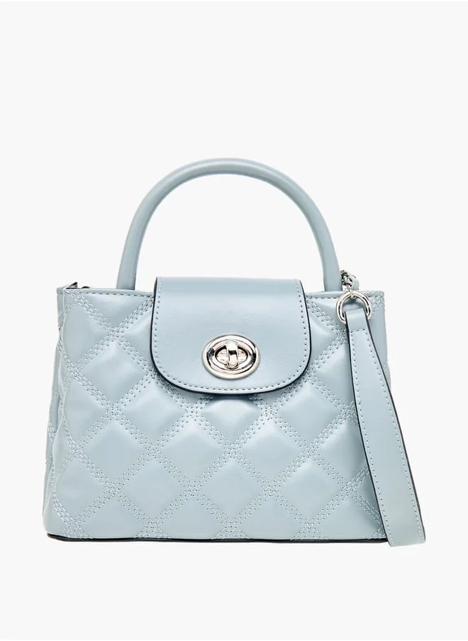 سيليست Women Quilted Tote Bag with Detachable Strap and Flap Closure