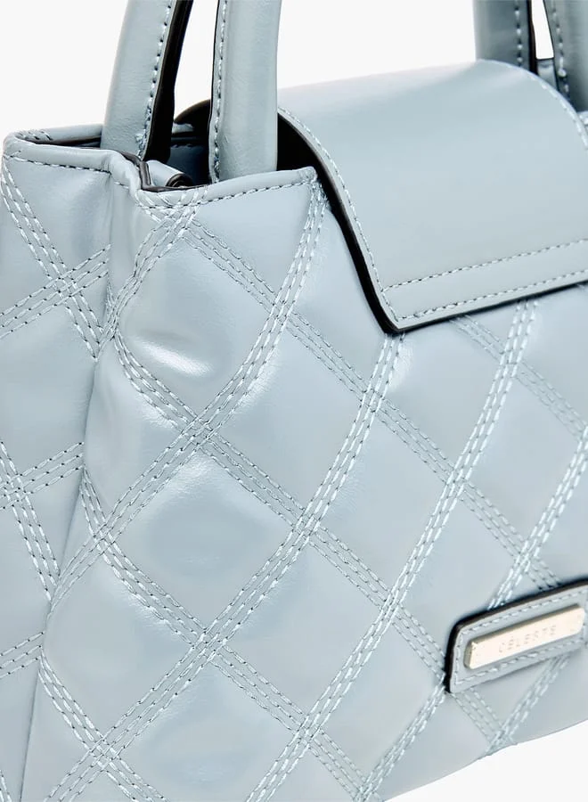 سيليست Women Quilted Tote Bag with Detachable Strap and Flap Closure