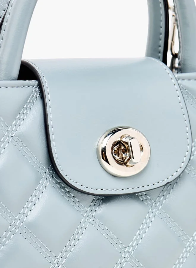 سيليست Women Quilted Tote Bag with Detachable Strap and Flap Closure