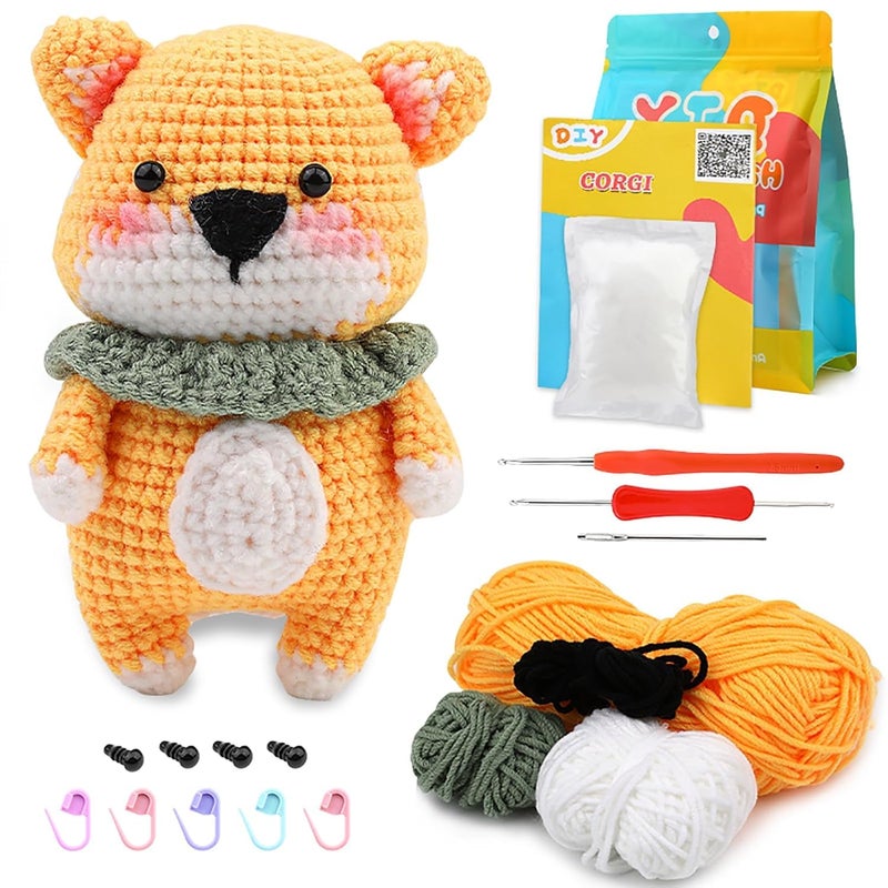 Tusmad Crochet Kit for Beginners Cute Animals Complete Beginner Crochet Set with StepbyStep Video Tutorials Crochet Kits for Adults and Kids DIY Knitting Supplies Crochet kit Dogs