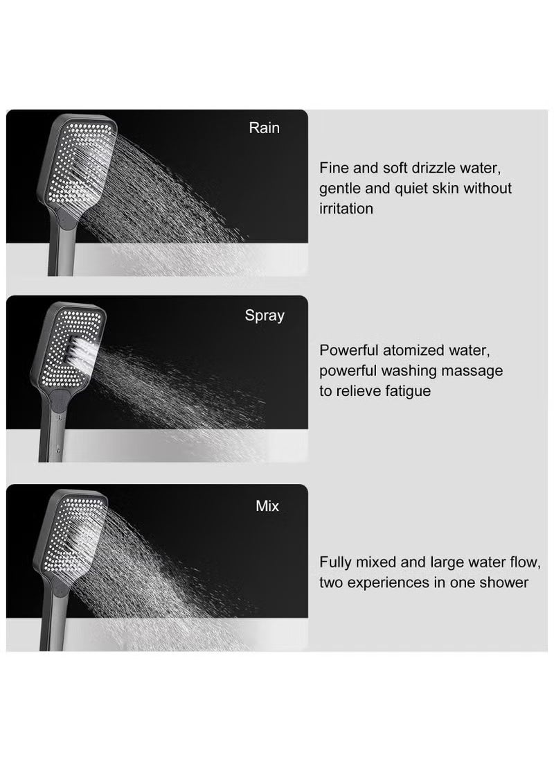 Generic Shower System with LED Digital Display Shower Faucet Set Wall Mount Rain Mixer Shower Combo Set 4 Way Shower Fixture with Rain Shower Head,3 Mode Handheld Shower,Bidet Shower,Tub Spout Grey  - Image 5