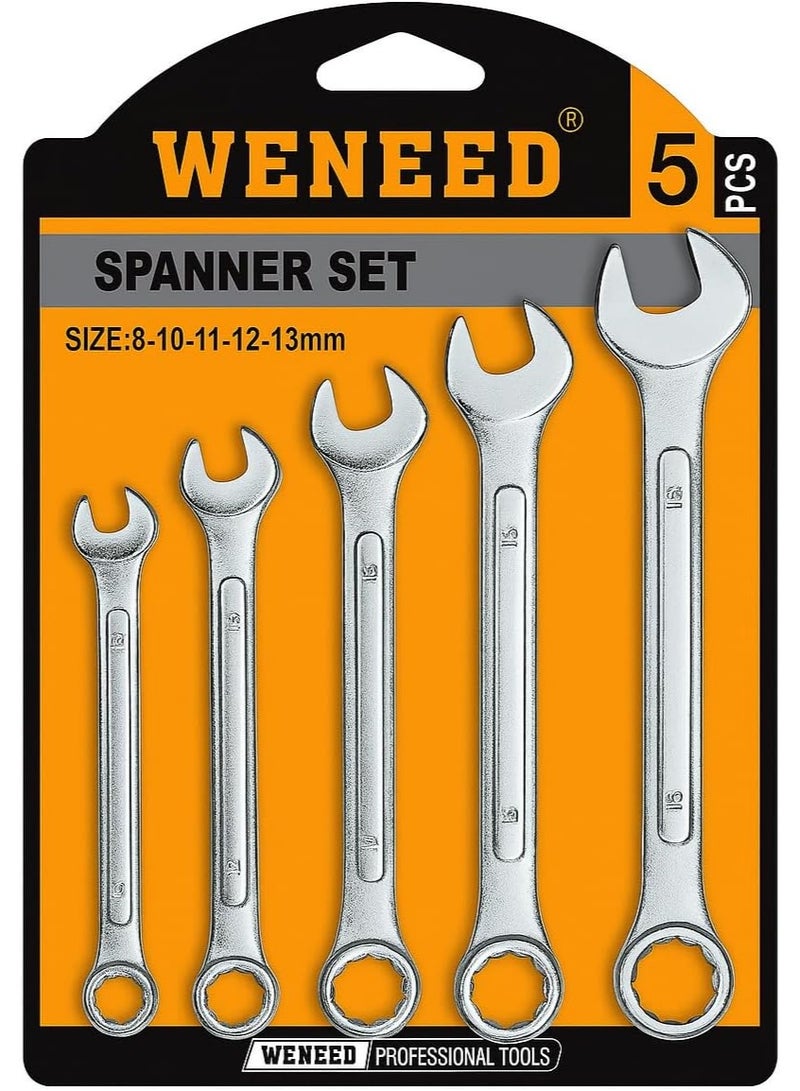 طقم مفاتيح عدة مزدوجة 5 قطع  أدوات يدوية متعددة الاستخدام للتصليح المنزلي والسيارات والأجهزة - Image 3