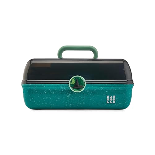 Caboodles On-The-Go Girl Makeup Box, Wicked: For Good Elphaba Essence Limited Edition, Hard Plastic Makeup Organizer Box, Built-In Mirror, Secure Latch, Includes a Wicked-Themed Sticker Sheet - Image 1