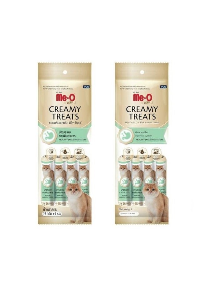 Me-O Gold Creamy Treats Tuna Healthy Digestive System Cat Treat 4 X 15 G - Image 4