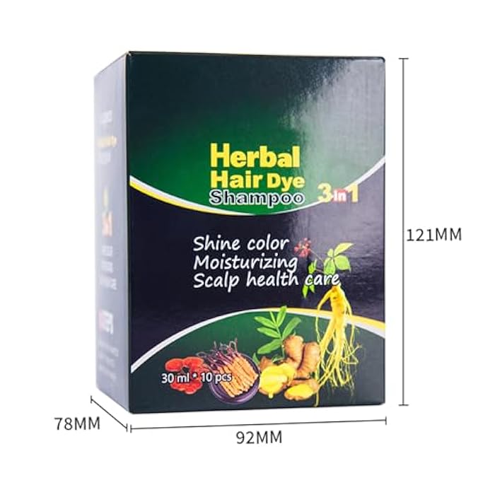 HUDABABY Black Hair Dye Shampoo 3 in 1 for Women/Men Hair Color, Herbal Natural Dye Cover Gray Grey Coverage Permanent Instant | Easy to Use | Travel Size (Black) - Image 5