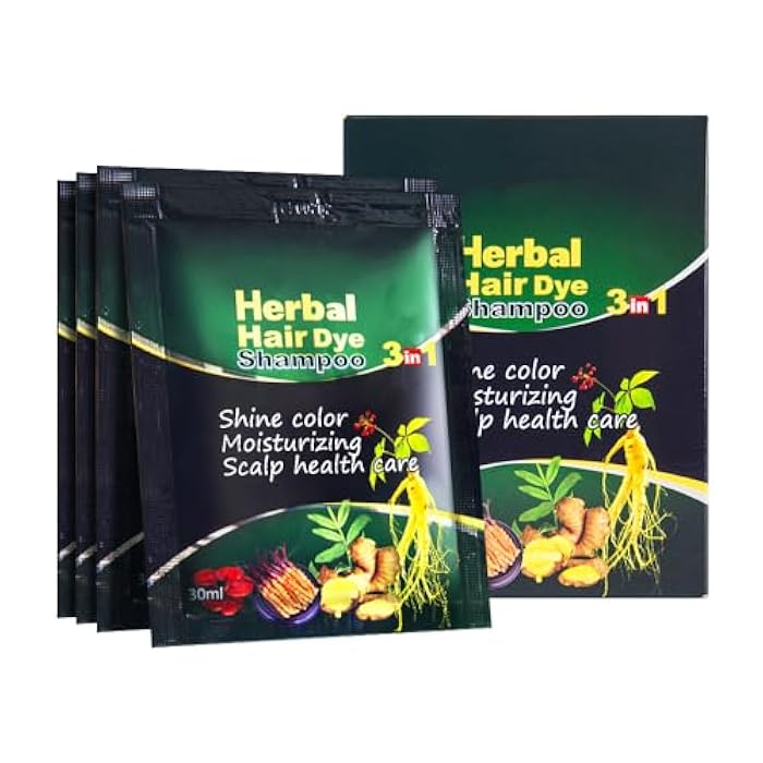 HUDABABY Black Hair Dye Shampoo 3 in 1 for Women/Men Hair Color, Herbal Natural Dye Cover Gray Grey Coverage Permanent Instant | Easy to Use | Travel Size (Black) - Image 1