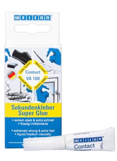 Weicon Contact VA 100 , 3 g, Superglue, Transparent, Medium Viscosity , Universal cyanoacrylate, All Purpose Glue, Metal, Rubber, Plastic, Wood, Glass, DIY  - Image 1