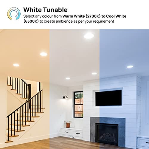Wipro Garnet 10W Smart Panel Ceiling Light | CCT, White Tuneable & Dimmable | Control with Mobile App via Bluetooth | Gateway Required for Controlling through internet & Alexa/Google Asst. | Pack of 1 - Image 4