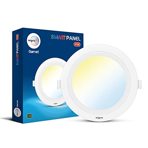 Wipro Garnet 10W Smart Panel Ceiling Light | CCT, White Tuneable & Dimmable | Control with Mobile App via Bluetooth | Gateway Required for Controlling through internet & Alexa/Google Asst. | Pack of 1 - Image 1