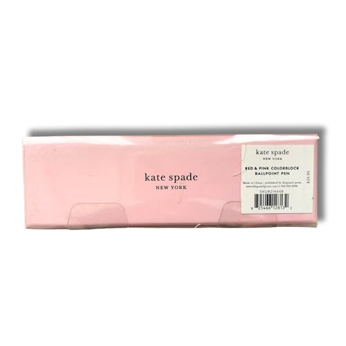 kate spade new york Black Ink Ballpoint Pen with Reusable Gift Box, Professional Office Pen for Women Accepts Standard Refills, Red/Pink Colorblock - Image 2