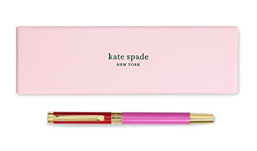 kate spade new york Black Ink Ballpoint Pen with Reusable Gift Box, Professional Office Pen for Women Accepts Standard Refills, Red/Pink Colorblock - Image 5