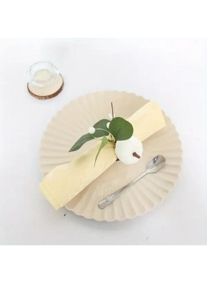 White Pumpkin And Eucalyptus Leaf Napkin Ring Autumn Thanksgiving Table Decor - Image 4