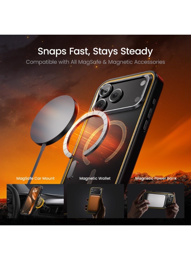  أوهي آوهي جراب مغناطيسي لهاتف آيفون 17 برو ماكس، نحيف ومتوافق مع ماج سيف، مقاوم للصدمات مع حماية بمعيار عسكري (أسود) - Image 4